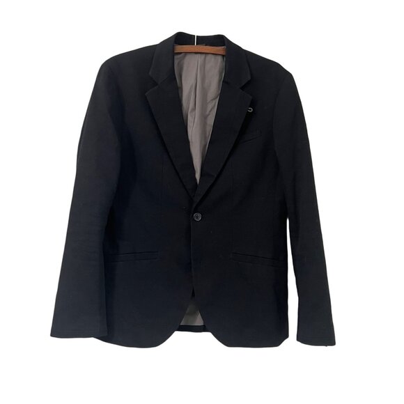 Armani Exchange Mens Black One Button Cotton Sports Coat Blazer Jacket Medium - Picture 1 of 8
